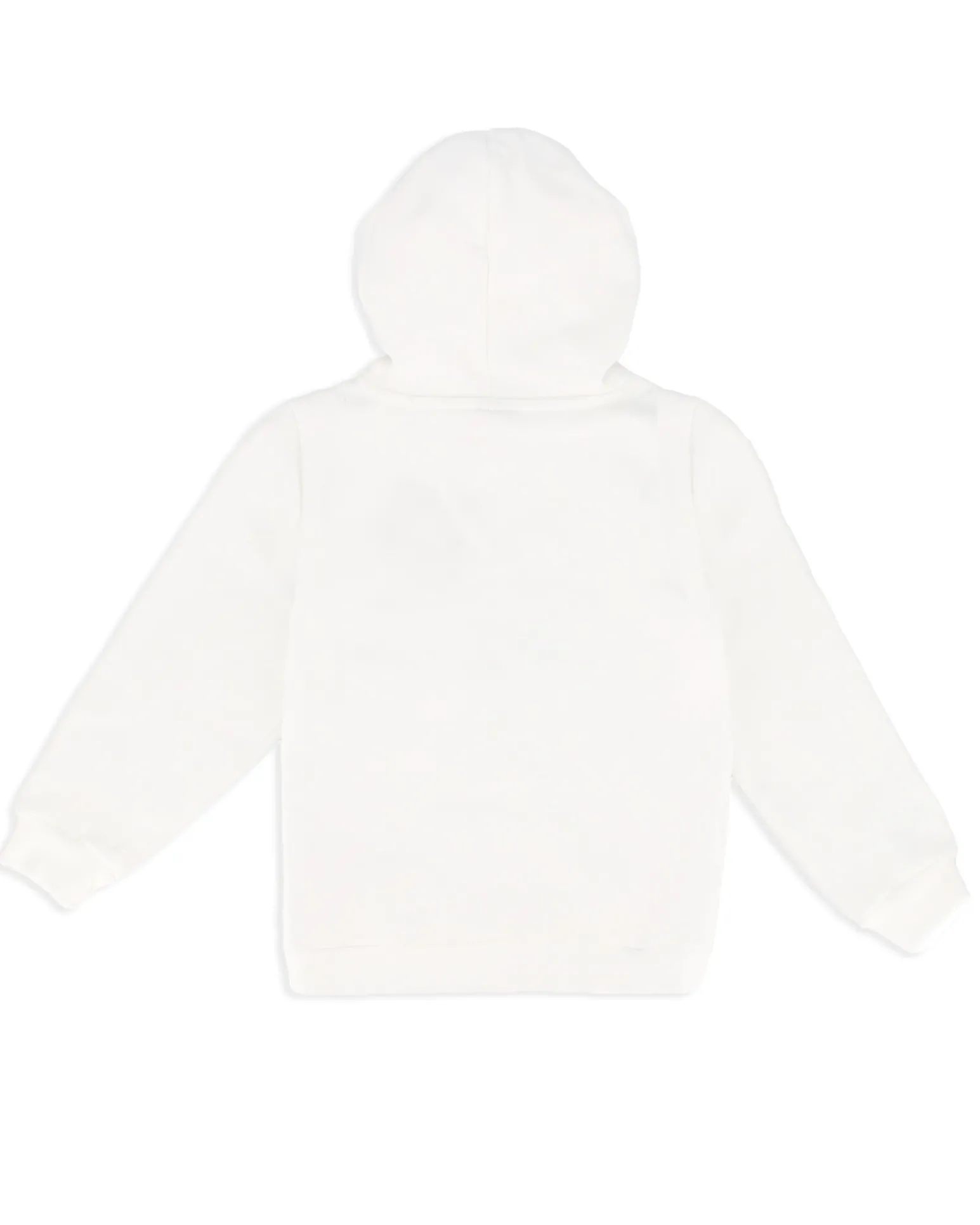 PUMA - Felpa bianca da bimba con cappuccio e logo nero