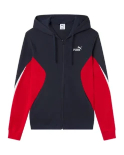 PUMA - FELPA BLU DA UOMO FULL ZIP ESSENTIAL BLOCK 694726-16