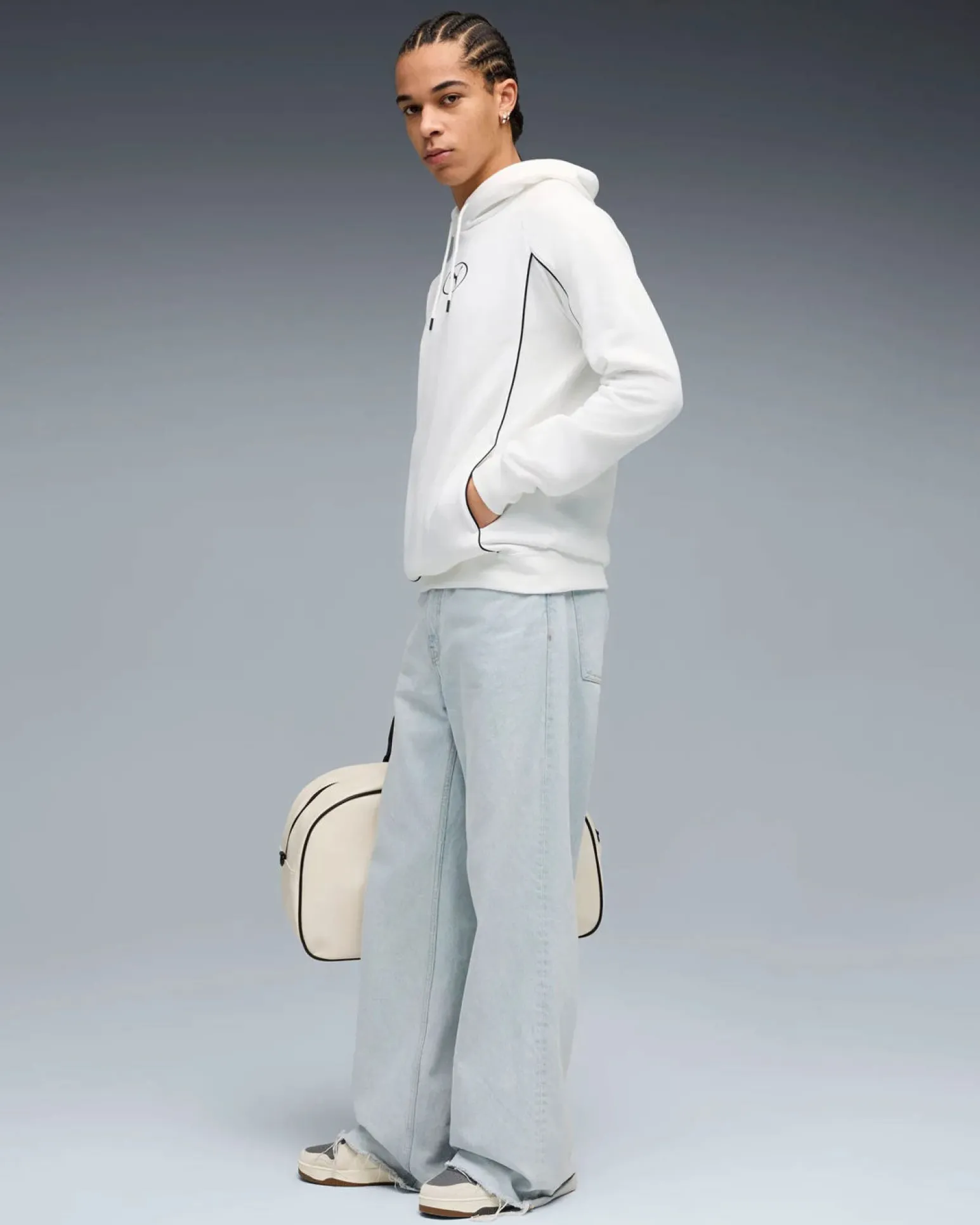 PUMA -FELPA CON CAPPUCCIO BIANCA SPORT HD FL DA UOMO, 688394-02