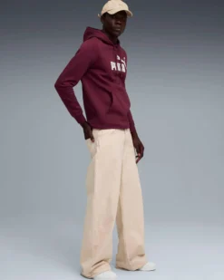 PUMA - FELPA CON CAPPUCCIO BORDEAUX  ESSENTIAL N.1 LOGO HD - DA UOMO, 682571-96