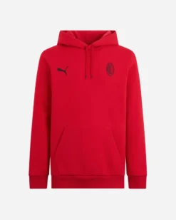 PUMA - FELPA CON CAPPUCCIO DA UOMO ROSSA/NERA AC MILAN ESS - 777671-01