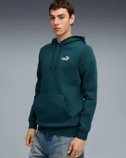 PUMA - FELPA CON CAPPUCCIO ESSENTIAL SMALL N.1 LOGO  VERDE DA UOMO, 682575-75