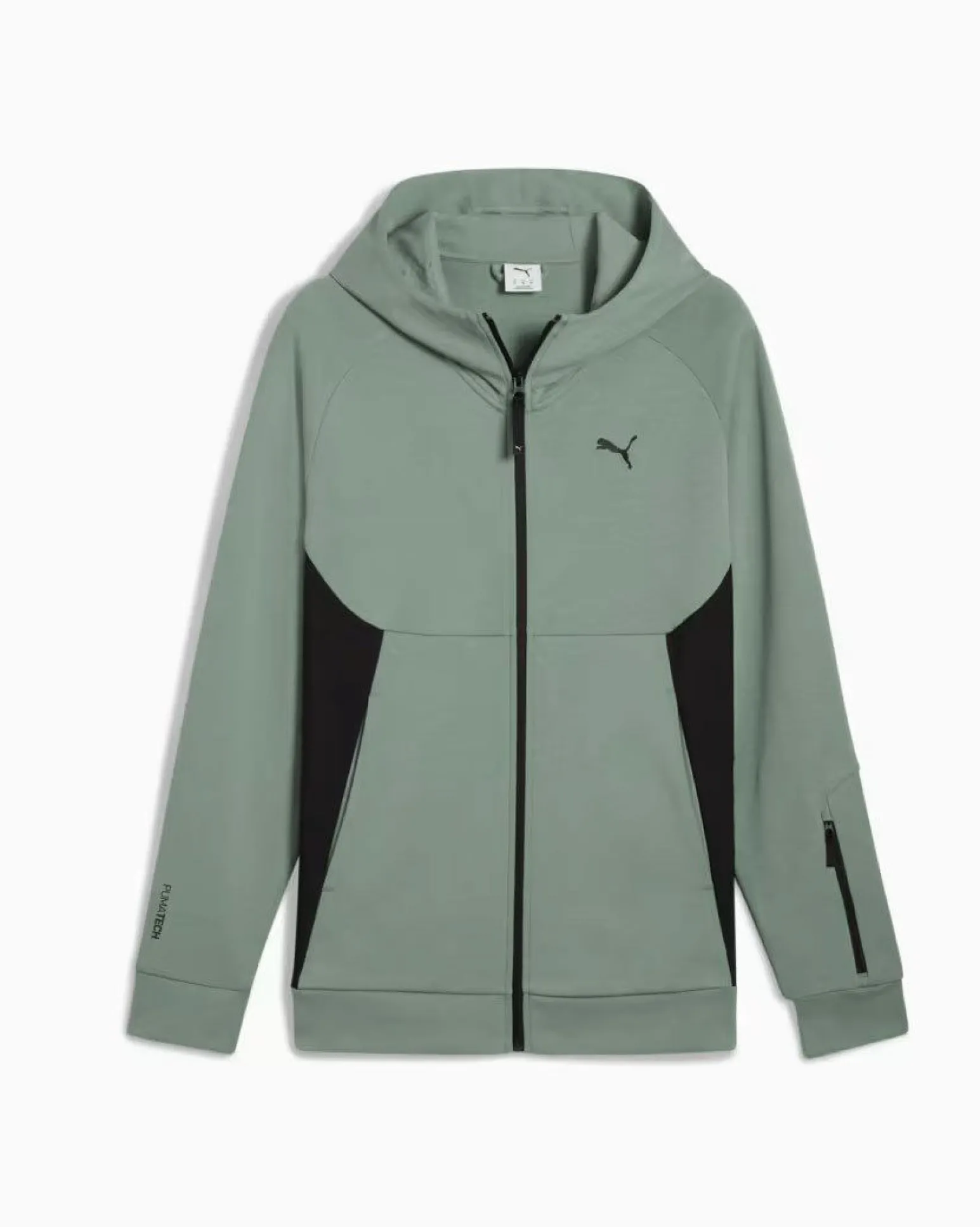 PUMA - FELPA CON CAPPUCCIO PUMATECH FULL-ZIP HOODIE VERDE CHIARO DA UOMO, 684605-30