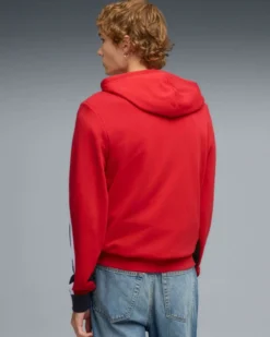 PUMA -FELPA CON CAPPUCCIO ROSSA E BLU ESSENTIAL BLOCK HD DA UOMO, 691699-11