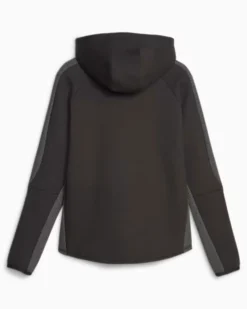 PUMA - Felpa da donna nera in tessuto traspirante con cappuccio