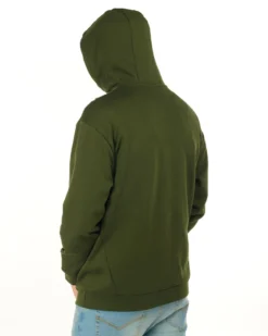 PUMA - Felpa da uomo verde scuro con cappuccio e zip frontale