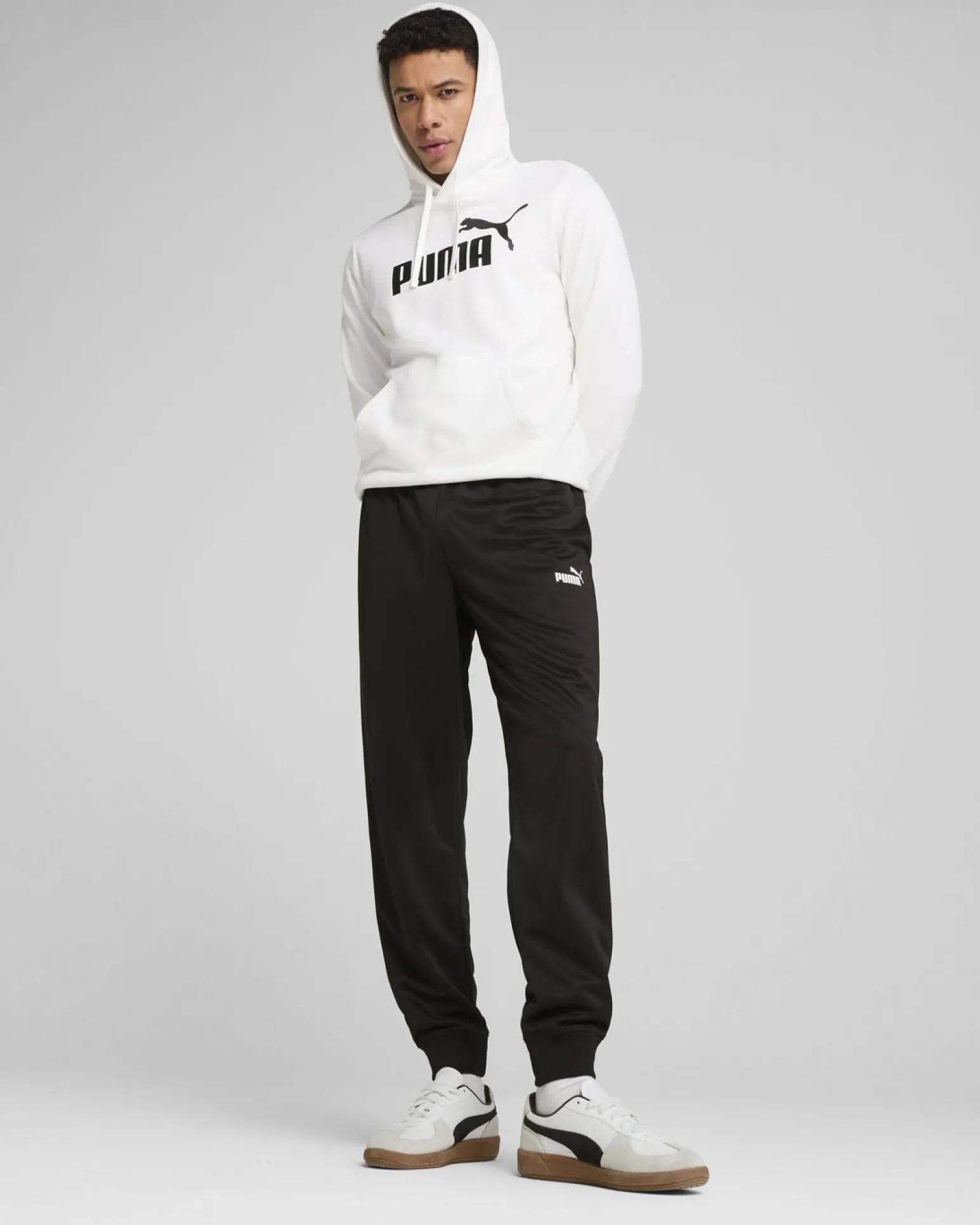 PUMA - FELPA ESSENTIAL BIANCA CON CAPPUCCIO DA UOMO 682572-02