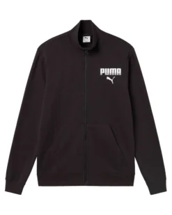 PUMA - FELPA ESSENTIAL GRAPHIC NERA DA UOMO FILL ZIP PER ALLENAMENTO