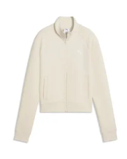 PUMA - FELPA FULL ZIP BEIGE  ESSENTIAL SLIM TRACK  - DA DONNA, 634323-87