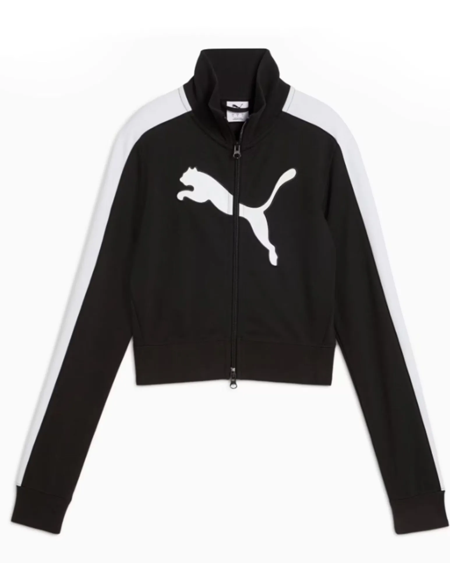 PUMA - FELPA FULL ZIP CORTA NERA FUTURE ARCHIVE T7 SLIM CROP DA DONNA, 632123-01