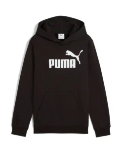 PUMA - FELPA JUNIOR ( 7-16 ANNI) NERA CON CAPPUCCIO  ESSENTIAL N. 1 LOGO HD FL, 684908-01