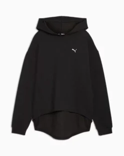 PUMA - FELPA NERA CON CAPPUCCIO TESTURIZZATA DA DONNA Q4 STUDIO 525756-01