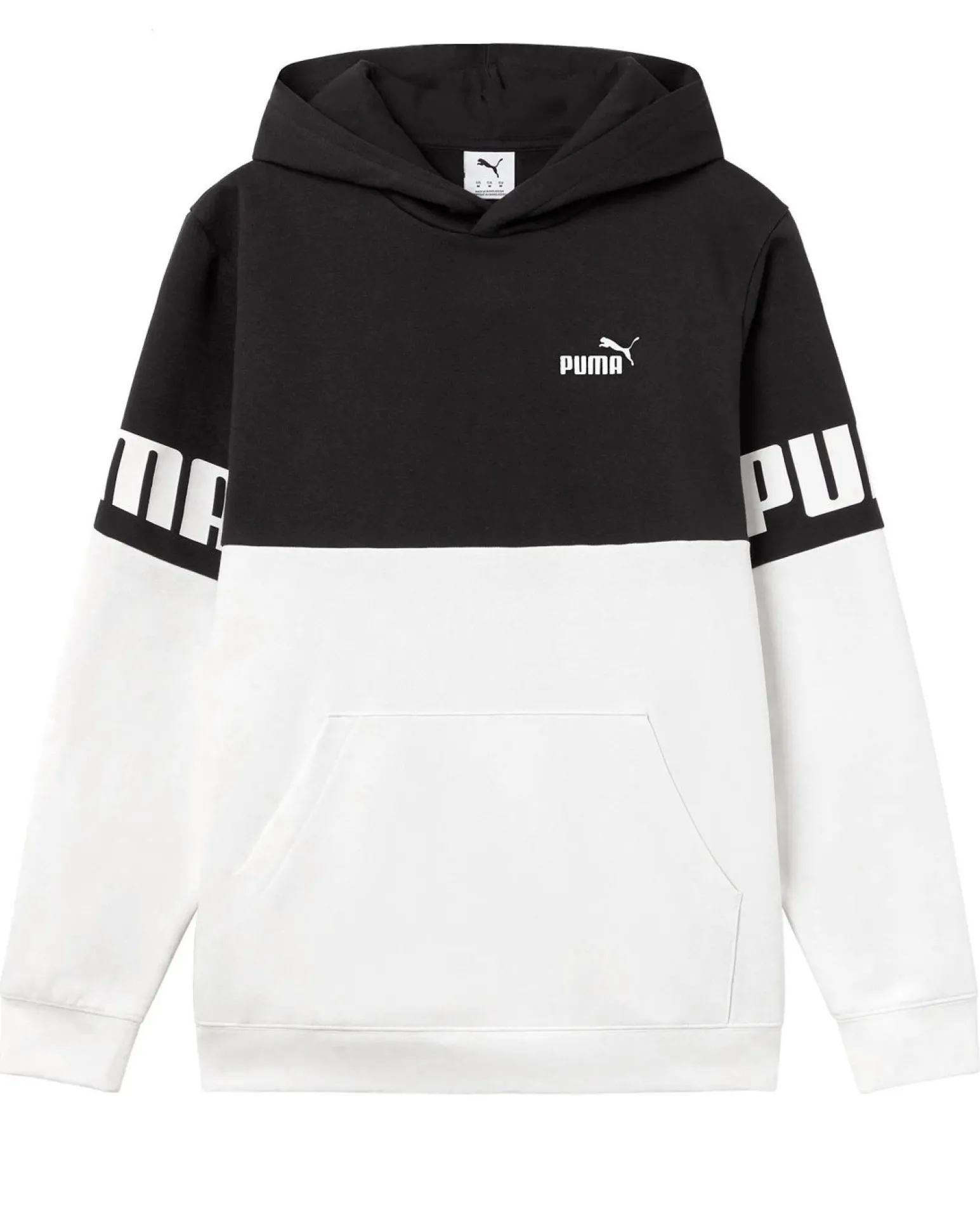 PUMA - FELPA NERA E BIANCA CON CAPPUCCIO POWER COLORBLOCK HD FL DA UOMO, 693579-02