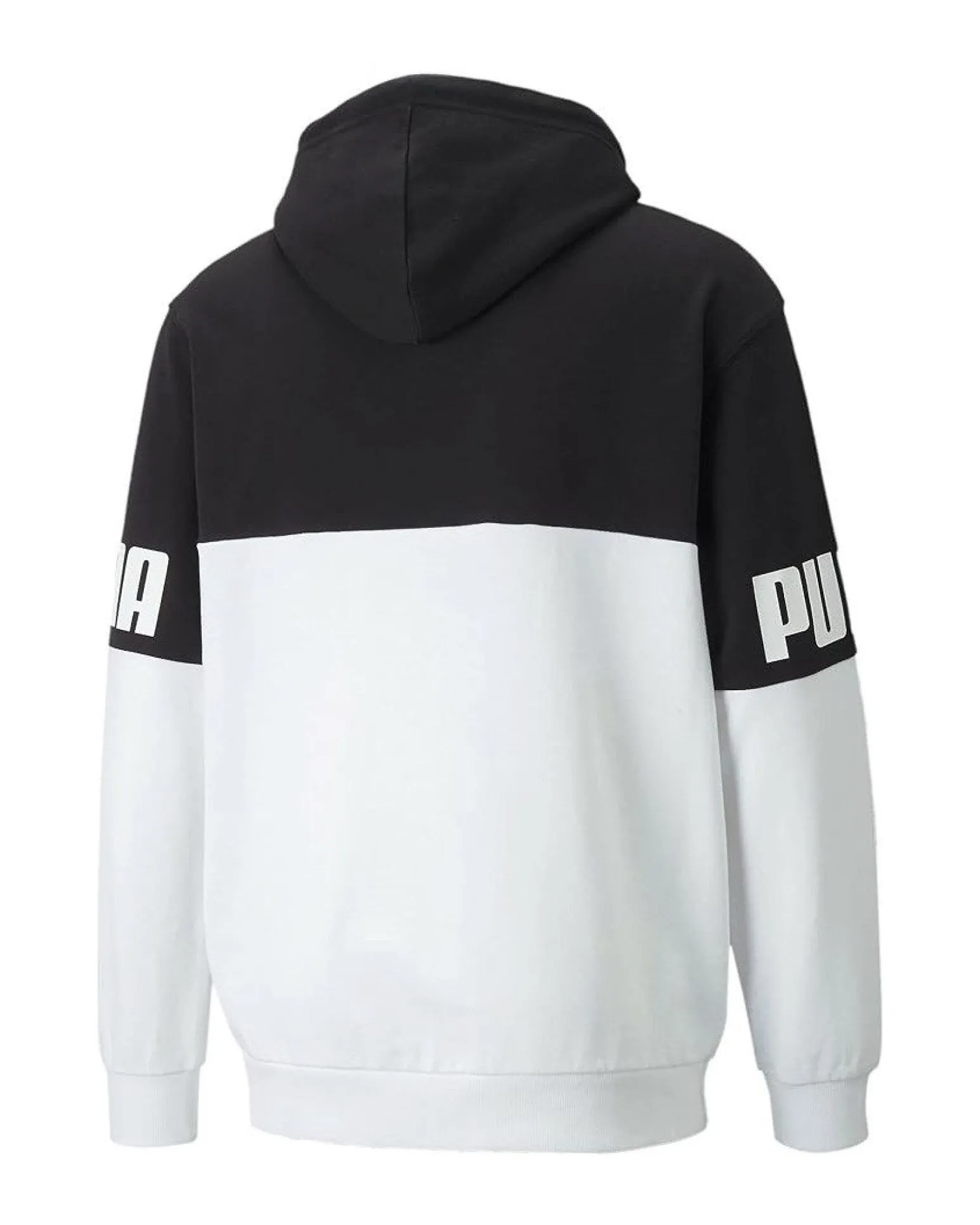 PUMA - FELPA NERA E BIANCA CON CAPPUCCIO POWER COLORBLOCK HD FL DA UOMO, 693579-02