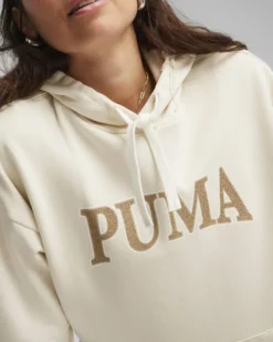 PUMA - Felpa relaxed fit beige da donna
