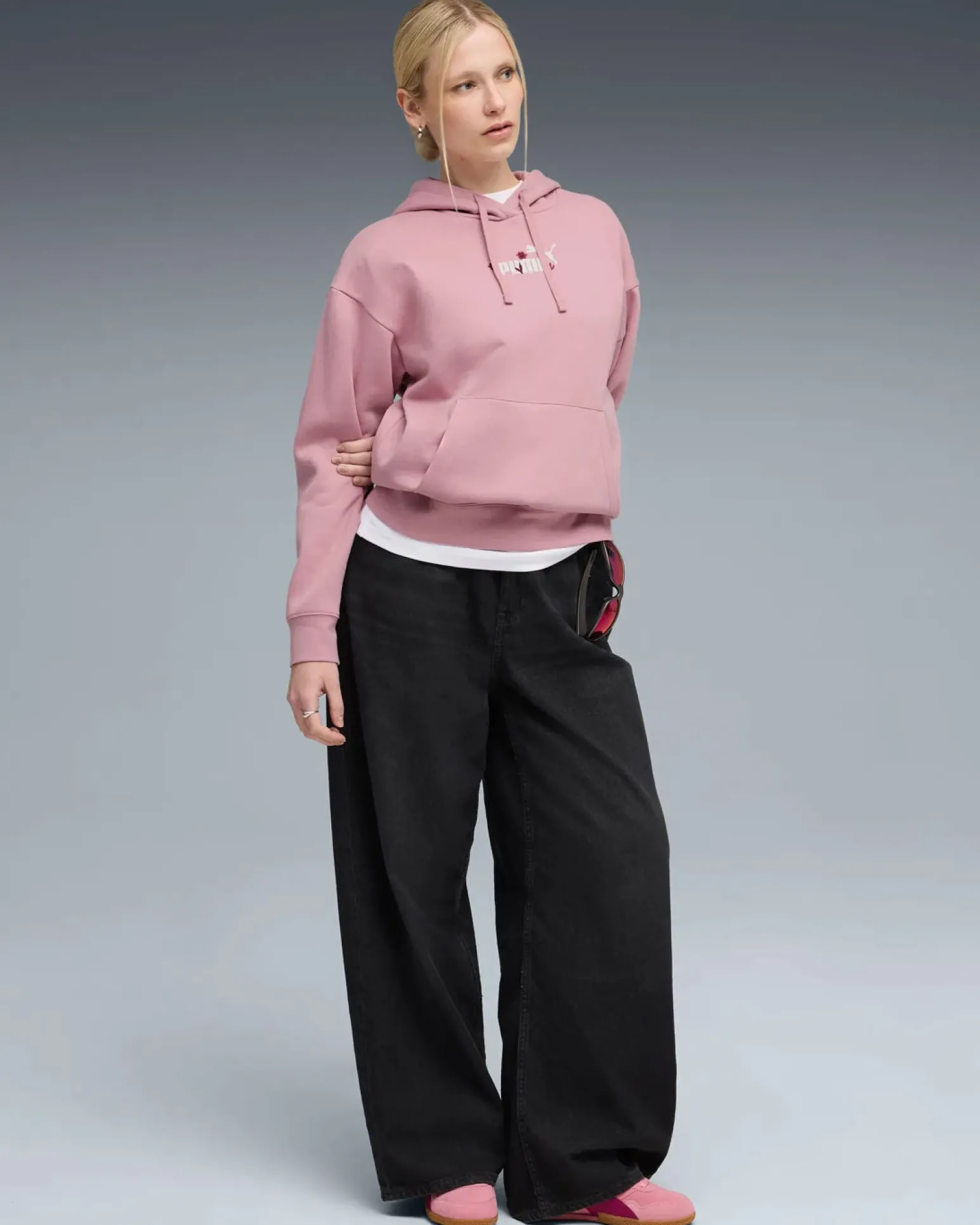 PUMA - FELPA ROSA CON CAPPUCCIO ESSENTIAL NATURE 2.0 COMFORT HD DA DONNA, 688079-65