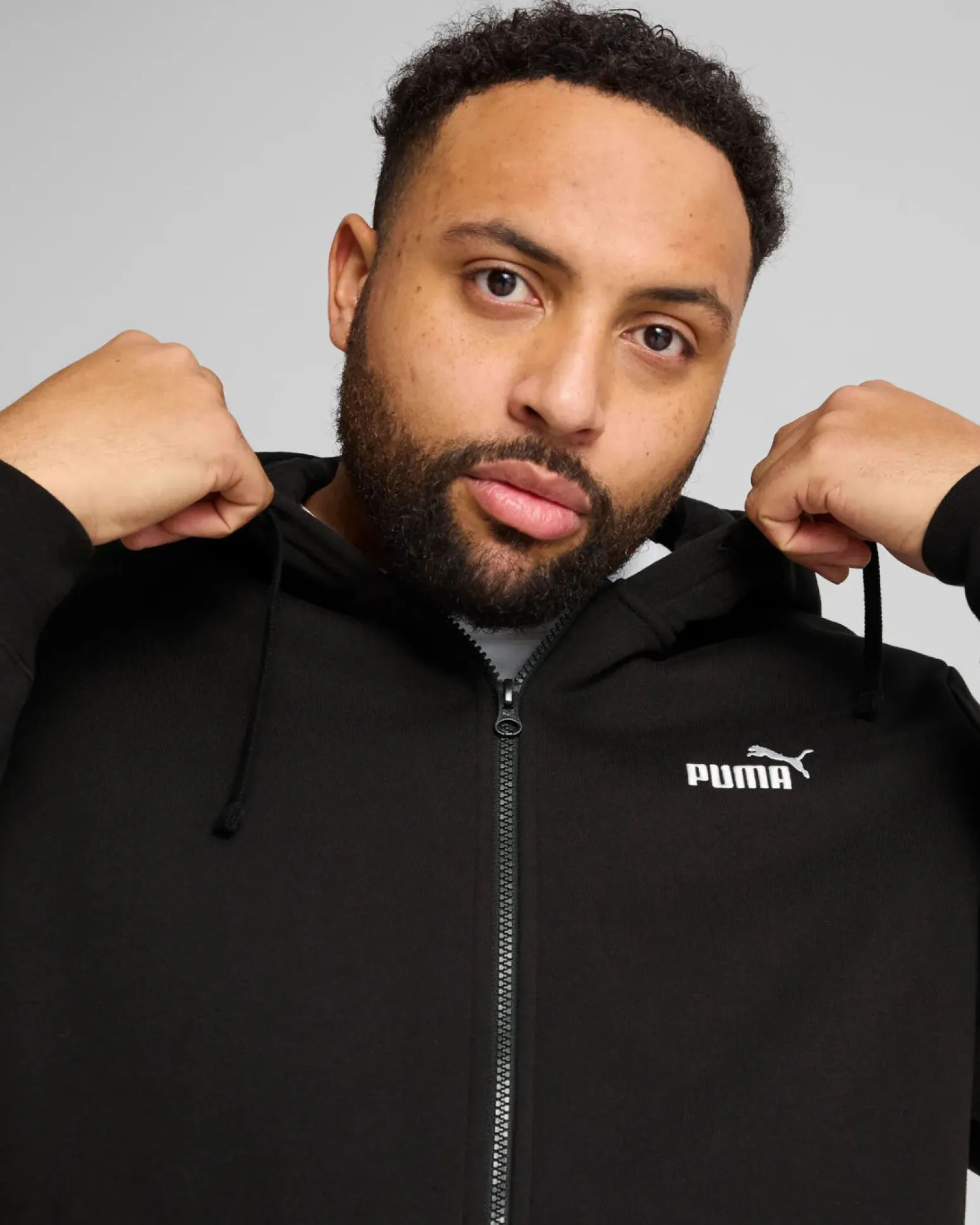 PUMA - FELPA UOMO FULL ZIP NERA ESSENTIAL CON LOGO N. 1, 682586-01