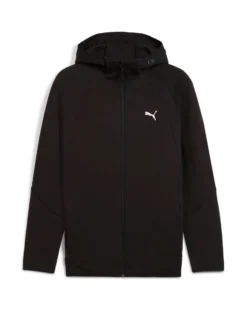 PUMA - GIUBBINO CON CAPPUCCIO FULL ZIP NERA EVOSTRIPE FZ HD DA UOMO, 688231-01