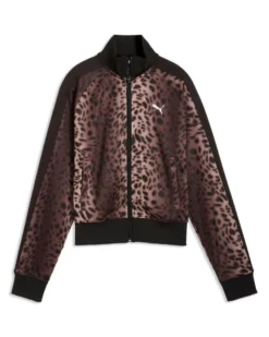 PUMA - JACKET DONNA LEOPARDATO NERO E MARRONE T7 LEO LUXE AOP TRACK,  634563-01