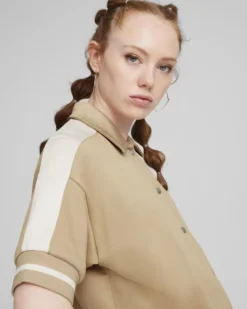 PUMA - JACKET T7 FOR THE FANBASE TRACK BEIGE DA DONNA - 624343-83