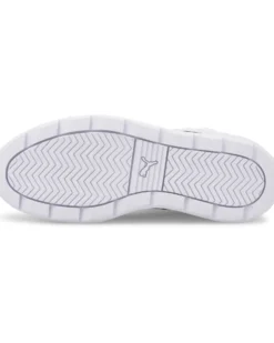 PUMA KARMEN MID - Sneakers alta bianca e nera in VERA PELLE con dettagli oro