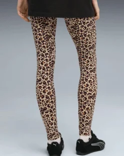 PUMA - LEGGINGS LEOPARDATO MARRONE, NERO E BEIGE  ESSENTIAL GRAPHIC ANIMAL   DA DONNA, 688085-83