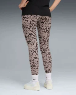 PUMA - LEGGINGS MACULATO MARRONE E NERO  ESSENTIAL GRAPHIC ANIMAL MID  DA DONNA, 693840-88