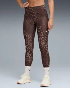 PUMA - LEGGINGS MACULATO MARRONE E BEIGE SPOTTED HAZE   DA DONNA, 528515-13