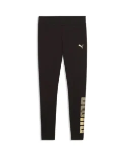 PUMA - LEGGINGS NERO  ESSENTIAL LOGO LAB METALLIC DA DONNA, 691827-01