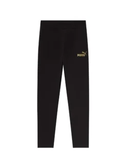 PUMA -LEGGINGS NERO JUNIOR ( 5-16 ANNI)  ESSENTIAL + GLITTER LOGO,   682111-51