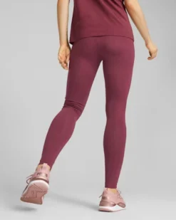PUMA - Leggins bordeaux con logo bianco