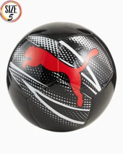 PUMA - PALLONE DA CALCIO NERO E BIANCO CON LOGO ROSSO - ATTACANTO MISURA 5, 084073-10