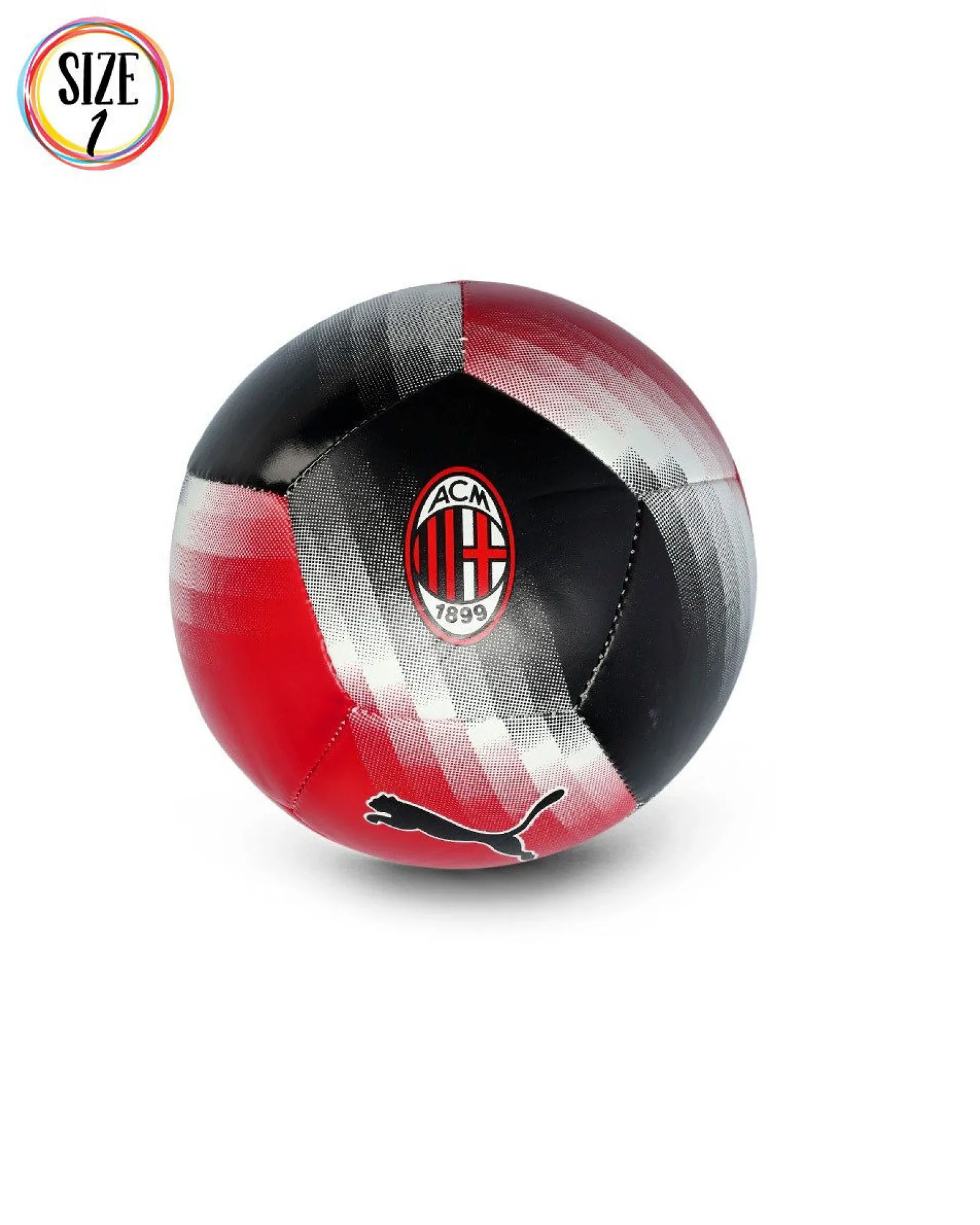PUMA - PALLONE MINI ( MISURA 1) ACM MILAN MINI CULTURE NERO ROSSO E BLU, 085217-01