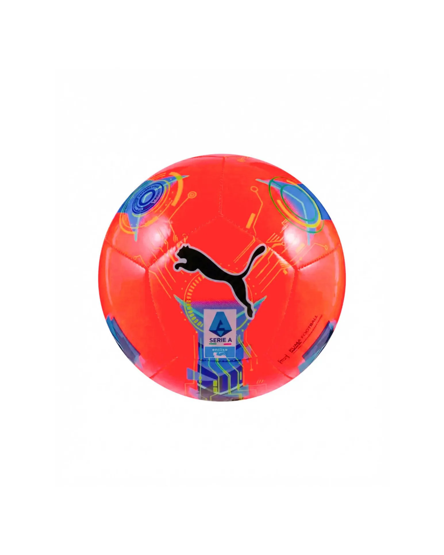 PUMA - PALLONE MINI ORBITA SERIE A ARANCIONE FLUO /MULTICOLOR CON LOGO NERO MISURA 1, 084642-02