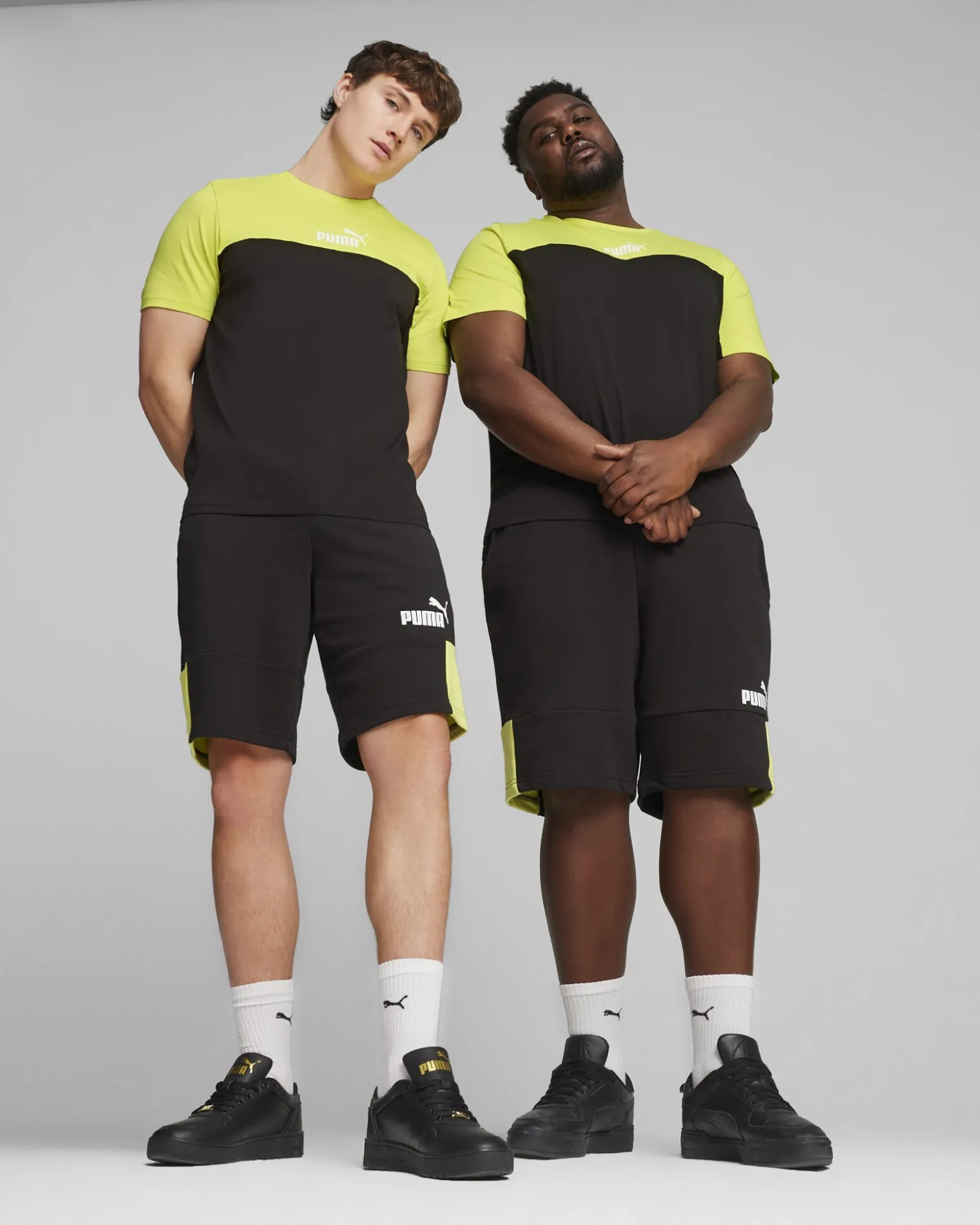 PUMA PANTALONCINI ESS+BLOCK 10"TR NERI E LIME