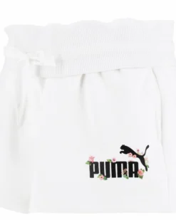 PUMA - Pantaloncino BPPO bianco da donna con logo floreale