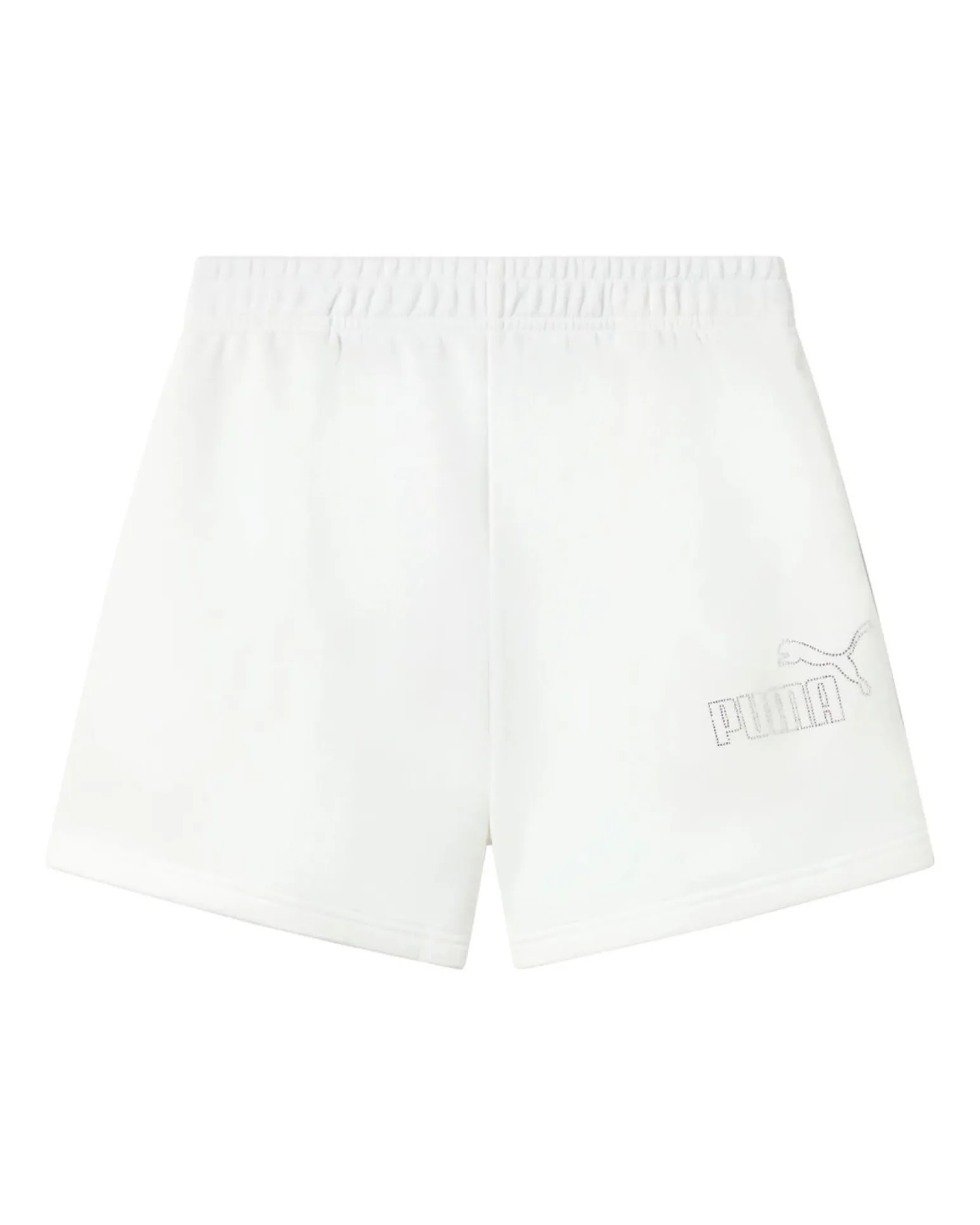 PUMA - PANTALONCINO CORTO JUNIOR (7 - 16 ANNI) BIANCO ESS RHINESTONE, LOGO STRASS, 693861-02