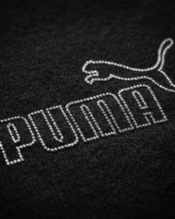 PUMA - PANTALONCINO CORTO JUNIOR (7 - 16 ANNI) NERO ESS RHINESTONE, LOGO STRASS,  693861-02