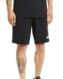 PUMA - Pantalone corto da uomo nero con logo bianco