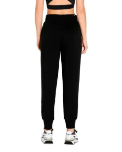 PUMA - Pantalone da donna nero con logo metallizzato