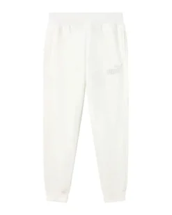 PUMA - PANTALONE ESSENTIAL BIANCO DA DONNA CON LOGO STRASS PER ALLENAMENTO, 693547-02