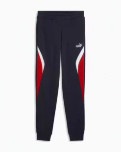 PUMA - PANTALONE ESSENTIAL BLOCK TR CL BLU E ROSSO DA UOMO, 691700-86