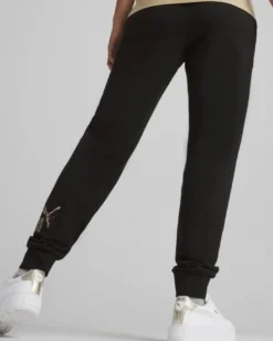 PUMA - PANTALONE NERO DA DONNA CON LOGO MACULATO ESS+ ANIMAL TR 677929-01