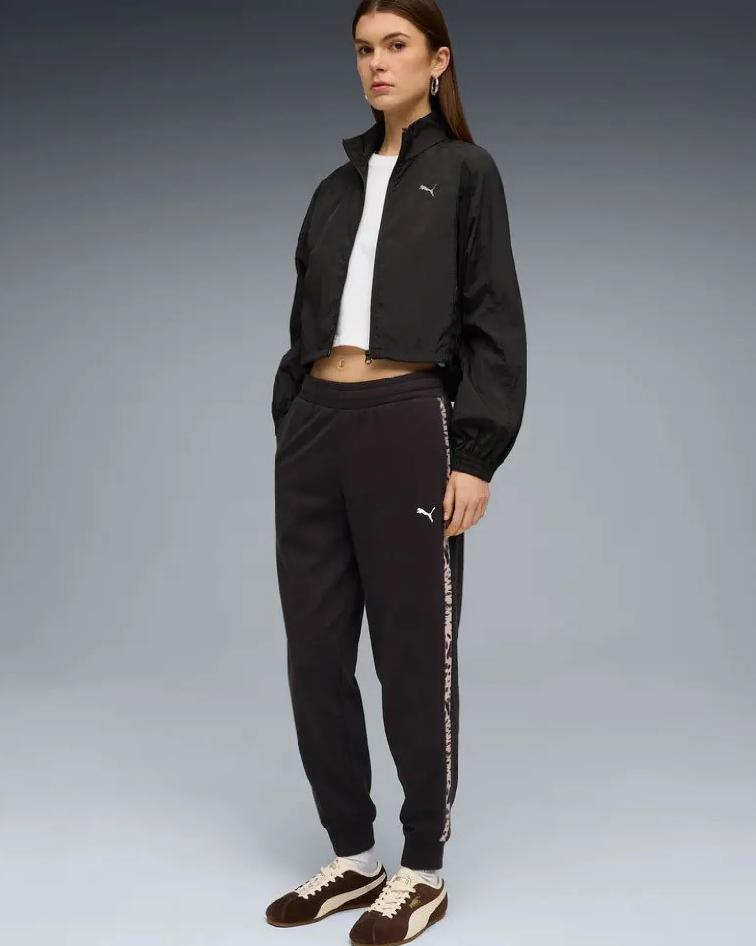 PUMA - PANTALONE NERO DA DONNA ESSENTIAL ANIMAL VESTIBILITA' COMFORT 692464-01