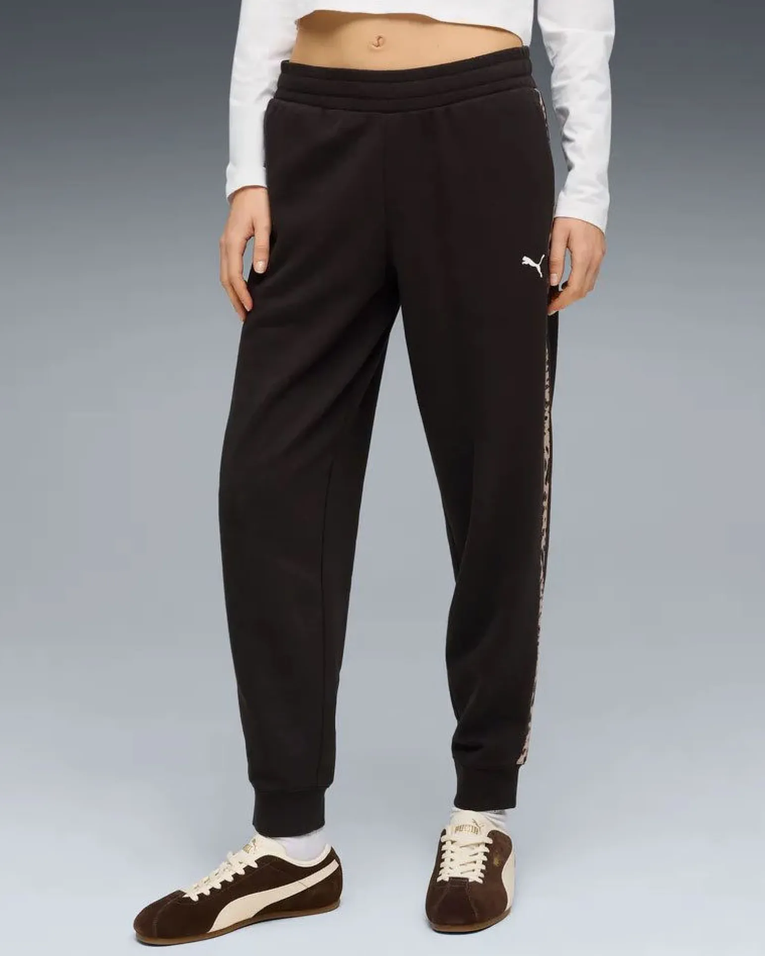 PUMA - PANTALONE NERO DA DONNA ESSENTIAL ANIMAL VESTIBILITA' COMFORT 692464-01