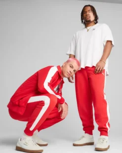 PUMA - PANTALONE ROSSO CON BANDE BIANCHE  T7 ALWAYS ON TRACKPUMA , 629588-11