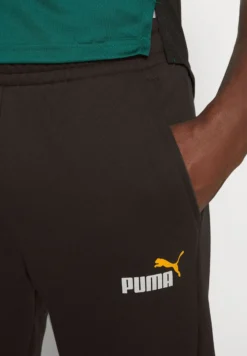 PUMA - Pantalone tuta da uomo nero con elastico in vita