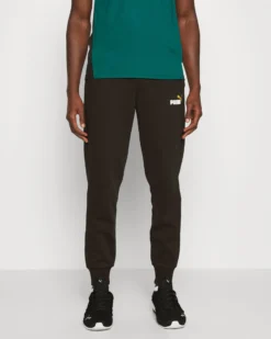PUMA - Pantalone tuta da uomo nero con elastico in vita