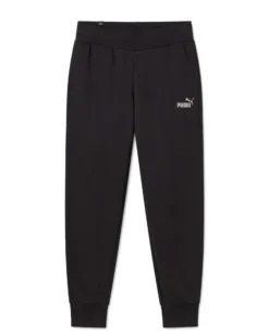 PUMA - Pantalone tuta nero da donna con logo glitter