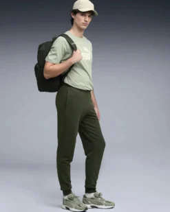 PUMA - PANTALONE VERDE  ESSENTIAL 2 COLOR NO.1 LOGO SWEAT DA UOMO, 682607-75